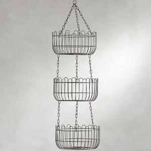 Pottery Barn Farmhouse 3 tier Wire Hanging Fruit Basket